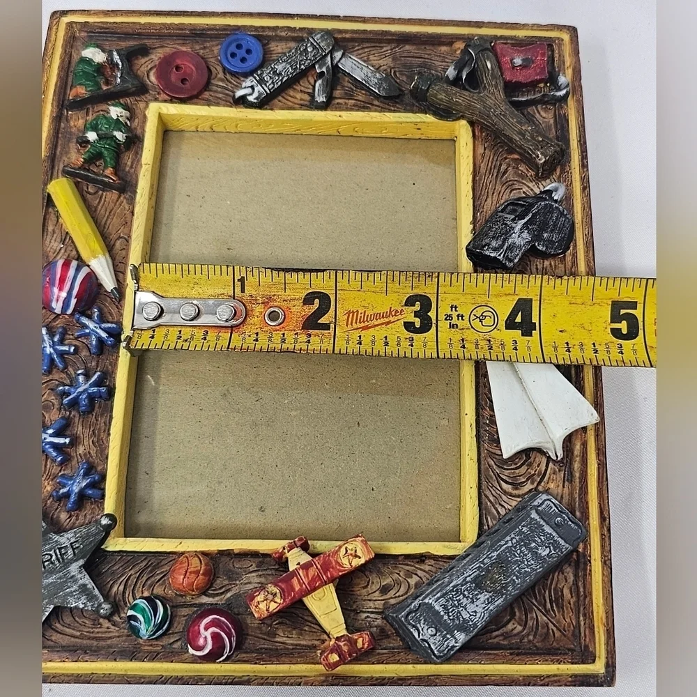 Russ Handpainted Resin Photo Frame Boys Childhood Toys 3.5x5 Photo Ready